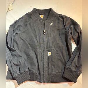 Kids Carhartt Black Corduroy-Collar Work Jacket Sz L 12/14